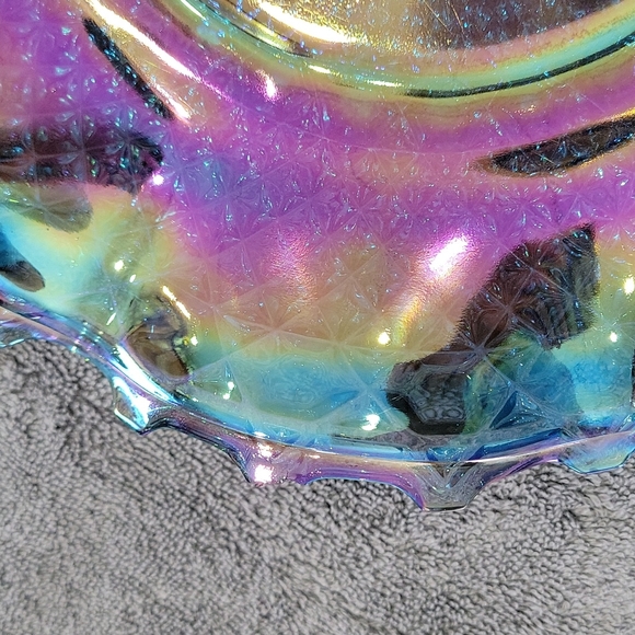 Vintage Blue Carnival Glass Hostess Plate!! - Picture 10 of 11